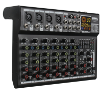 DNA QFX8 ANALOGOWY MIKSER DŹWIĘKU 8 KANAŁÓW BLUETOOTH USB MP3 PHANTOM +48V DSP