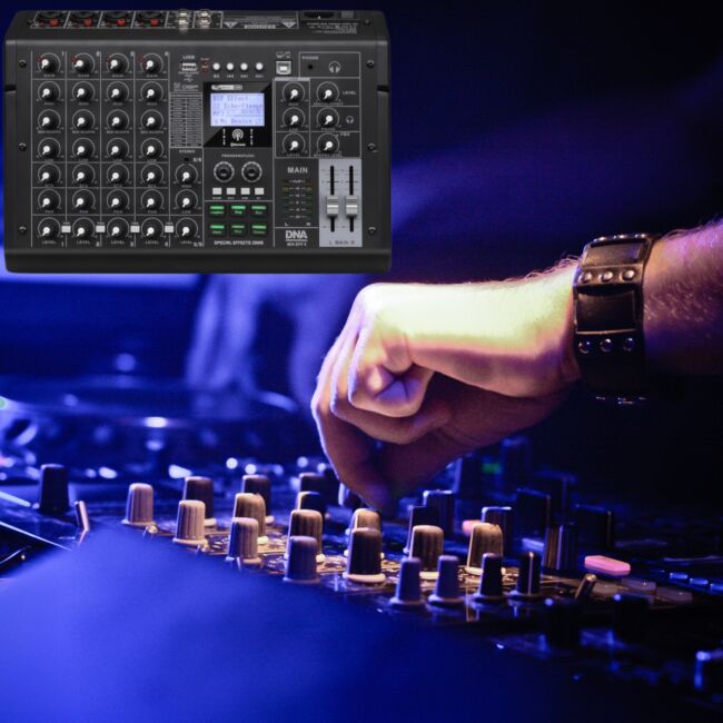 DNA MIX-EFF 6 ANALOGOWY MISKER DZWIĘKU 6 KANAŁÓW USB MP3 BLUETOOTH PHANTOM +48V DSP EQ EFEKTY