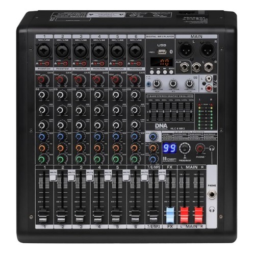 DNA HLC 6 MK2 ANALOGOWY MISKER DŹWIĘKU 6 KANAŁÓW USB MP3 BLUETOOTH PHANTOM DSP