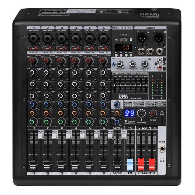 DNA HLC 6 MK2 ANALOGOWY MISKER DŹWIĘKU 6 KANAŁÓW USB MP3 BLUETOOTH PHANTOM DSP