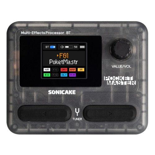 SONICAKE QME-10TBK POCKET MASTER CZARNY TRANSPARENTNY MULTIEFEKT GITAROWY PROCESOR
