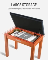 DONNER DKB-10 BURLY WOOD STOŁEK ŁAWA DO PIANINA DREWNIANA