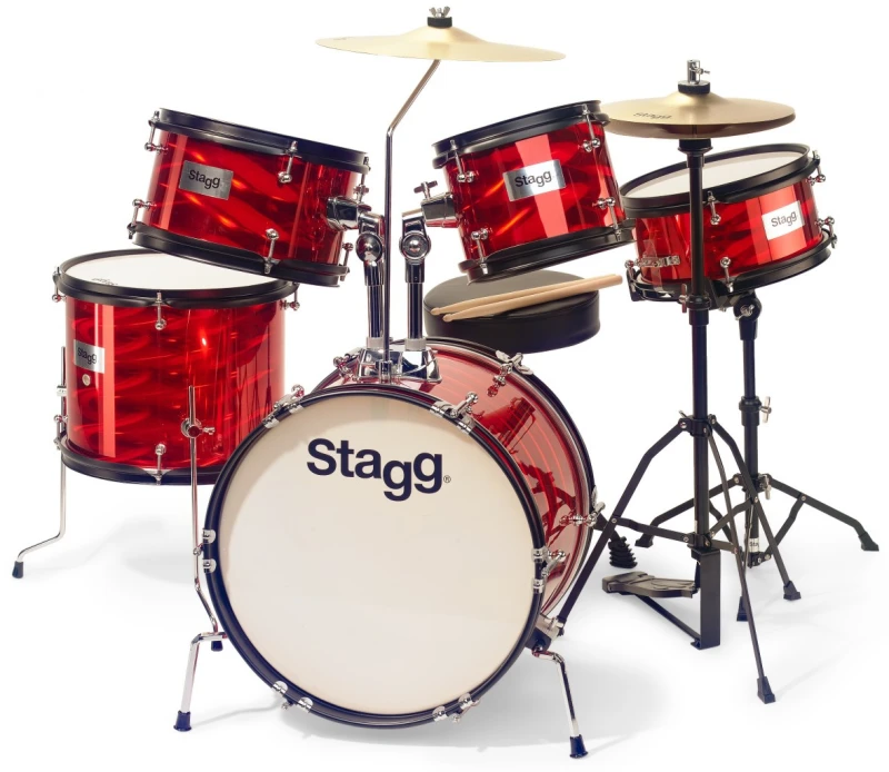 STAGG TIM JR 5/16 RD CZERWONA PERKUSJA AKUSTYCZNA ZESTAW JUNIOR