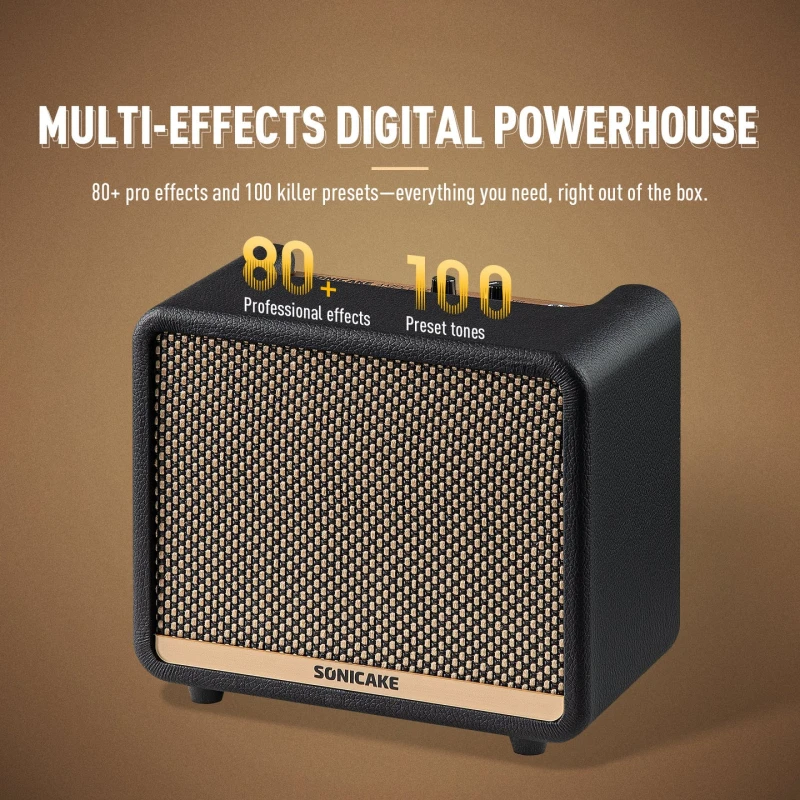 SONICAKE QAM-20 AMPCUBE WZMACNIACZ GITAROWY COMBO EFEKTY RYTMY BLUETOOTH