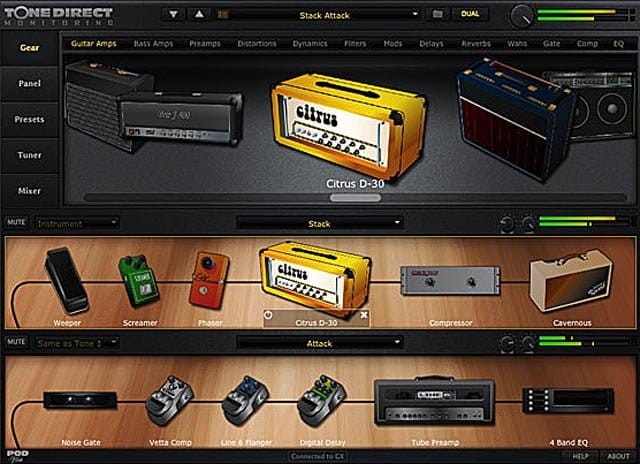 LINE 6 POD STUDIO UX1 INTERFEJS
