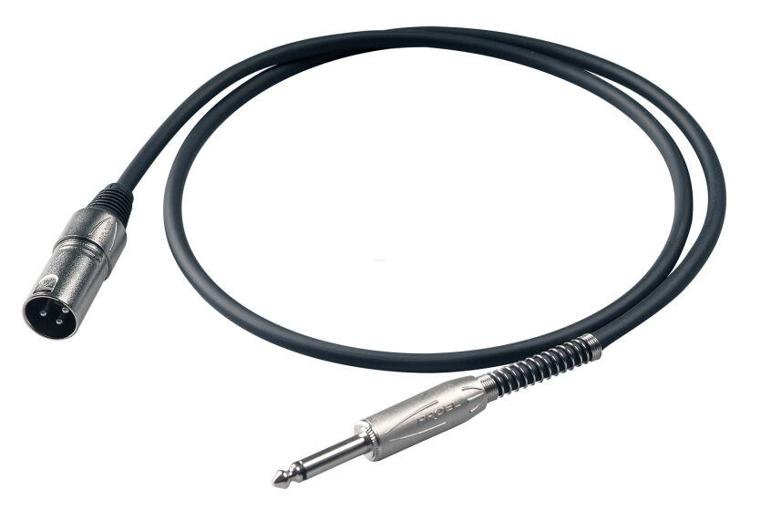 PROEL BULK220LU1 KABEL MIKROFONOWY 1m JACK/XLR MĘSKI