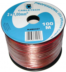 CABLETECH CCA 2X1.0mm KAB0357 KABEL GŁOŚNIKOWY