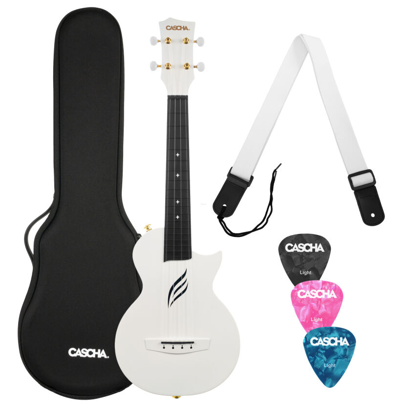 CASCHA HH 2286 CARBON FIBRE WHITE SET UKULELE KONCERTOWE