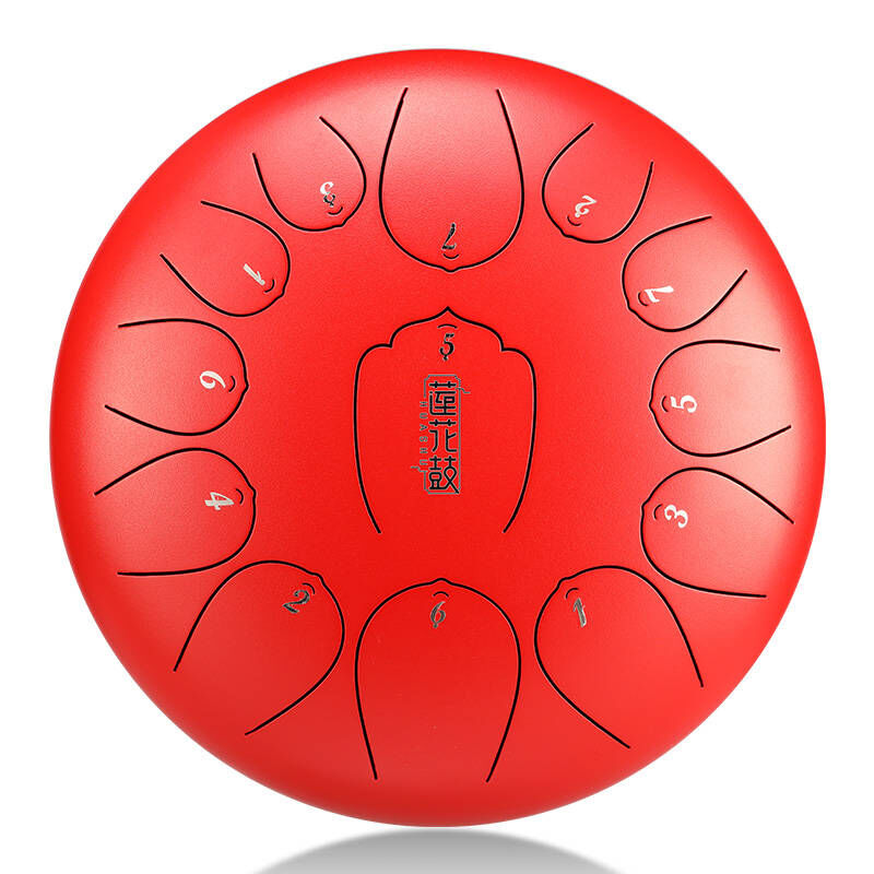 HLURU THL13-12-RED TONGUE DRUM LOTUS