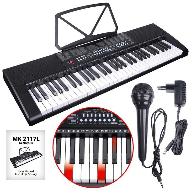 MK 2117L KEYBOARD KLAWISZE ORGANY DLA DZIECI LED