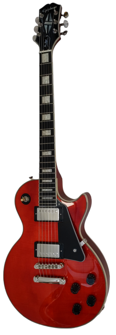 EPIPHONE LES PAUL CUSTOM FIGURED TRANSPARENT RED