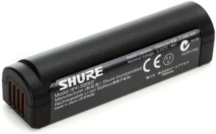 SHURE SB902 AKUMULATOR LI-IO DO SYSTEMU BEZPRZEWODOWEGO CYFROWEGO GLXD-SM BETA