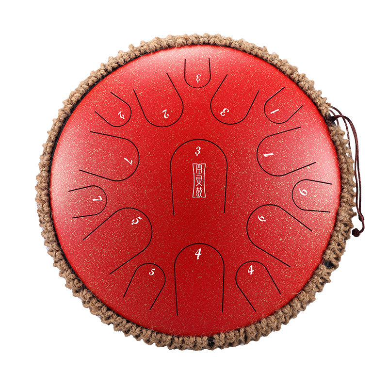 HLURU TB15-14-GALAXYRED TONGUE DRUM 15 TON 14 HANDPAN CZERWONY