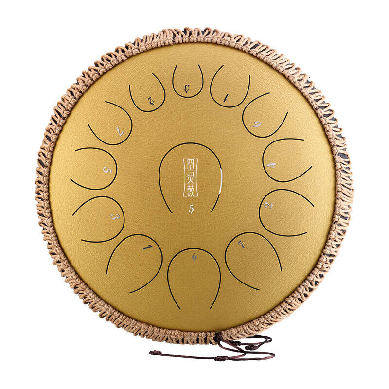 HLURU TY13-14-GOLD TONGUE DRUM HANDPAN ZŁOTY