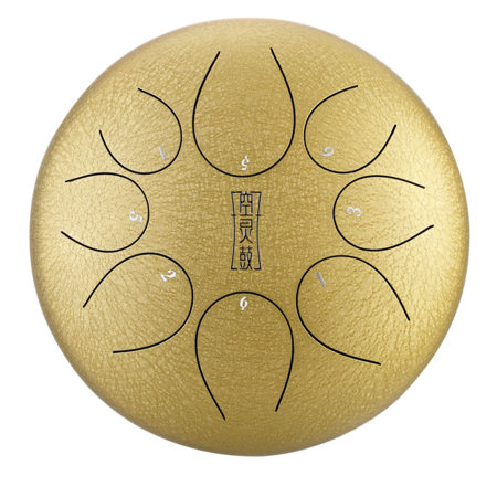 HLURU TY8-12-GOLD TONGUE DRUM 8 TON 12 HANDPAN ZŁOTY