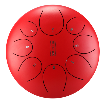 HLURU TY8-12-RED TONGUE DRUM 8 TON 12 HANDPAN CZERWONY