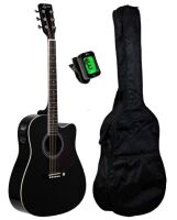 EVER PLAY AP-400CEQ BK GITARA ELEKTROAKUSTYCZNA GS-3 ZESTAW