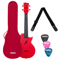 CASCHA HH 2280 CARBON FIBRE RED SET UKULELE KONCERTOWE