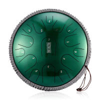 HLURU TBP15-14-JEWELGREEN TONGUE DRUM 15 TON 14 HANDPAN ZIELONY