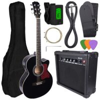 NN EAG SET BK GITARA ELEKTROAKUSTYCZNA + WZMACNIACZ GITAROWY ZESTAW CZARNA