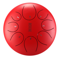 HLURU TY8-12-RED TONGUE DRUM 8 TON 12 HANDPAN CZERWONY